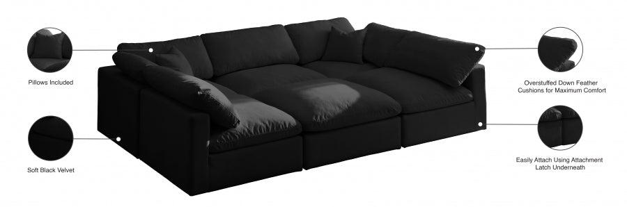 Sectionnel réversible rembourré en duvet modulaire standard en velours pelucheux confortable comme un nuage
