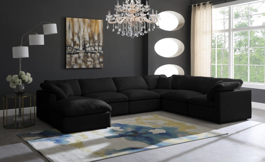 Sectionnel réversible rembourré en duvet modulaire standard en velours pelucheux confortable comme un nuage