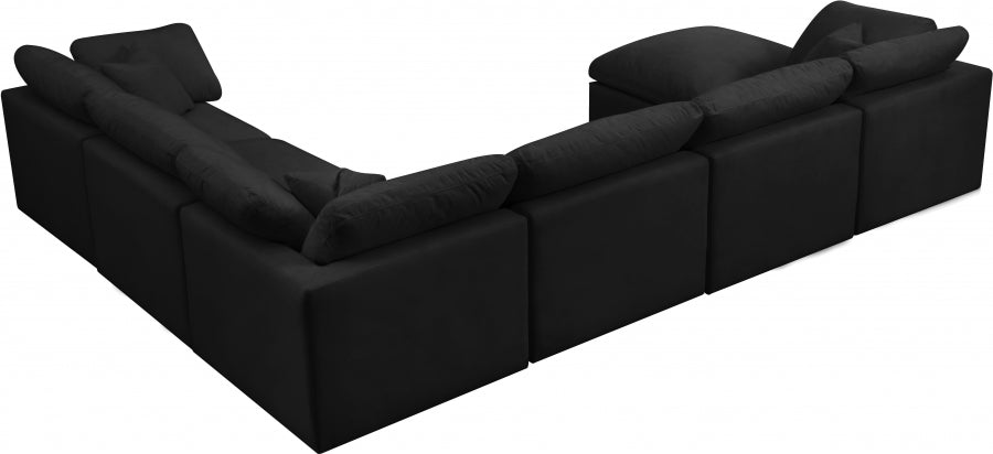 Sectionnel réversible rembourré en duvet modulaire standard en velours pelucheux confortable comme un nuage
