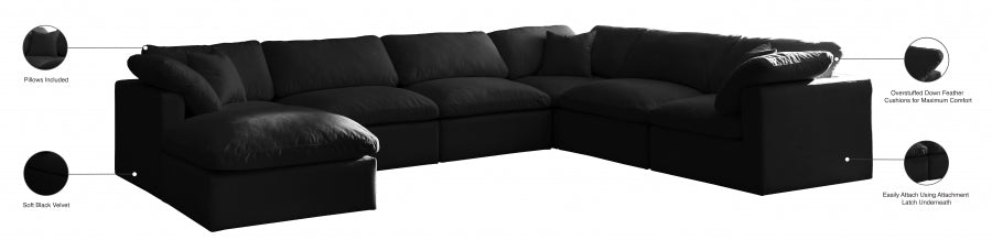 Sectionnel réversible rembourré en duvet modulaire standard en velours pelucheux confortable comme un nuage
