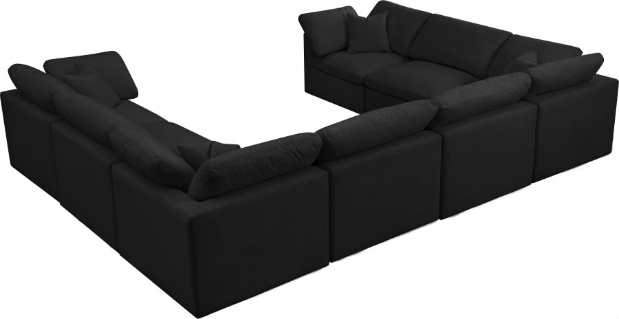 Sectionnel réversible rembourré en duvet modulaire standard en velours pelucheux confortable comme un nuage