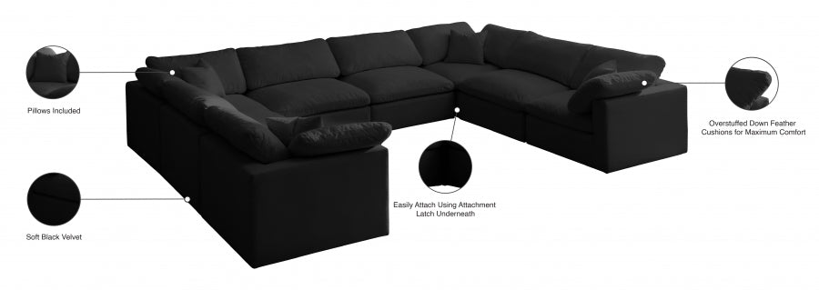 Sectionnel réversible rembourré en duvet modulaire standard en velours pelucheux confortable comme un nuage