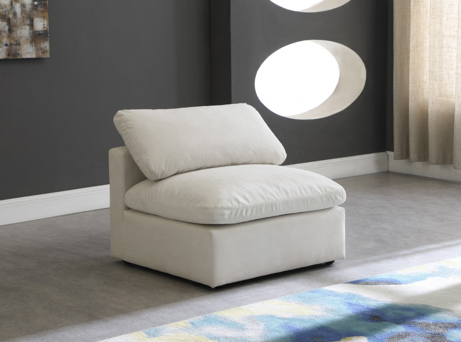 Chaise sans oreillers rembourrée en duvet modulaire standard en velours moelleux confortable comme un nuage