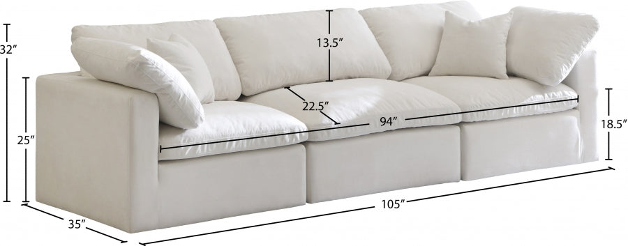 Canapé 105" rembourré en duvet modulaire standard en velours moelleux confortable comme un nuage