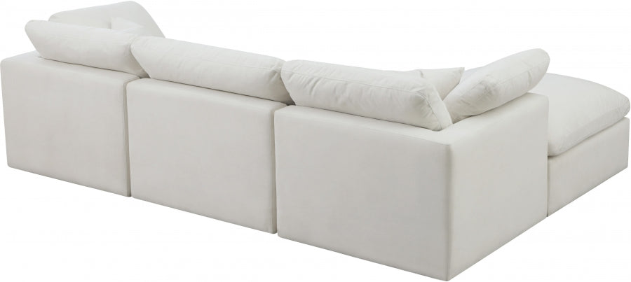 Sectionnel réversible rembourré en duvet modulaire standard en velours pelucheux confortable comme un nuage