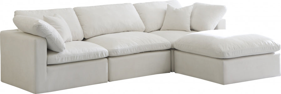 Sectionnel réversible rembourré en duvet modulaire standard en velours pelucheux confortable comme un nuage