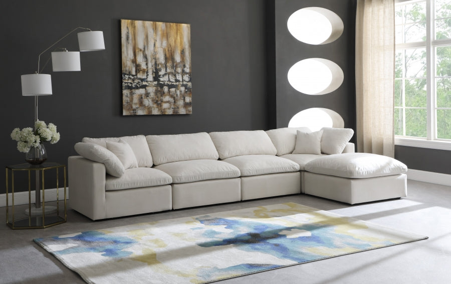 Sectionnel réversible rembourré en duvet modulaire standard en velours pelucheux confortable comme un nuage