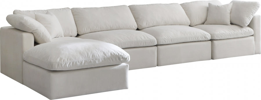 Sectionnel réversible rembourré en duvet modulaire standard en velours pelucheux confortable comme un nuage