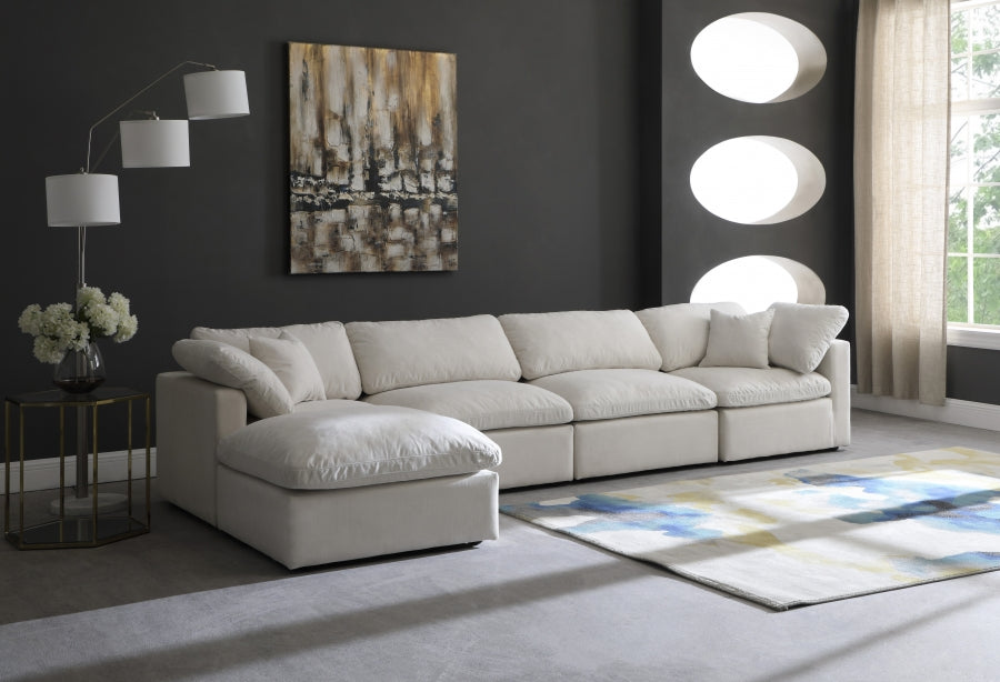 Sectionnel réversible rembourré en duvet modulaire standard en velours pelucheux confortable comme un nuage