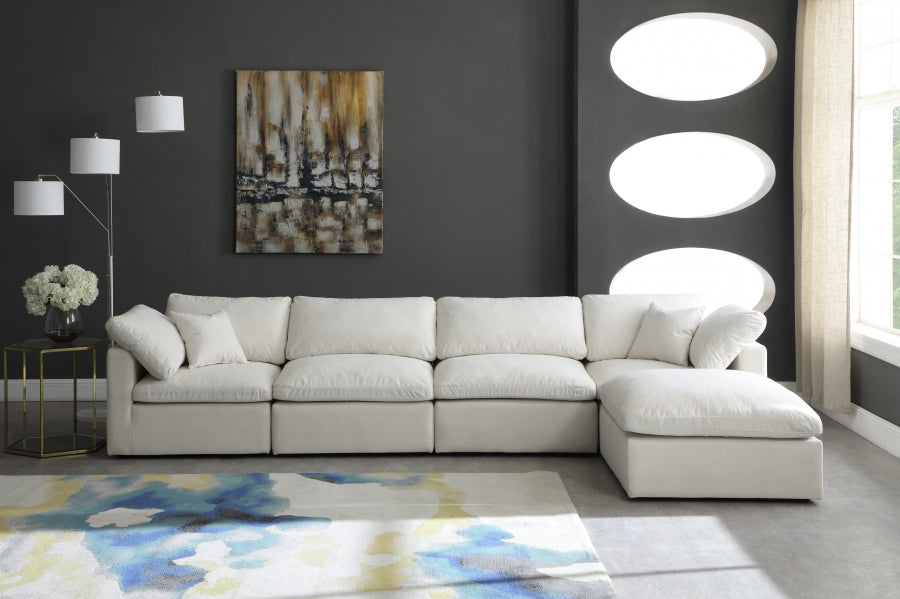 Sectionnel réversible rembourré en duvet modulaire standard en velours pelucheux confortable comme un nuage