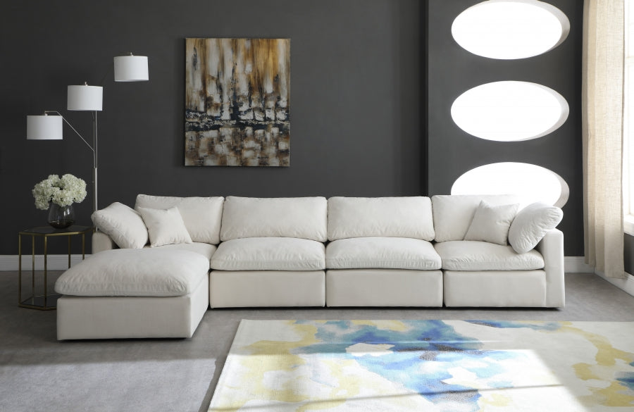 Sectionnel réversible rembourré en duvet modulaire standard en velours pelucheux confortable comme un nuage
