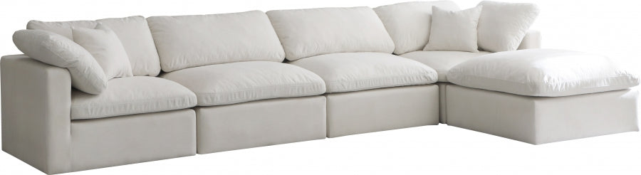 Sectionnel réversible rembourré en duvet modulaire standard en velours pelucheux confortable comme un nuage