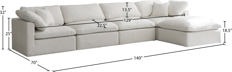 Sectionnel réversible rembourré en duvet modulaire standard en velours pelucheux confortable comme un nuage