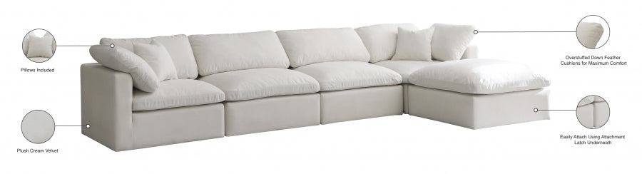 Sectionnel réversible rembourré en duvet modulaire standard en velours pelucheux confortable comme un nuage