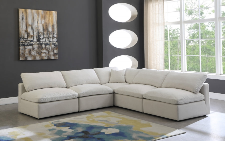 Sectionnel réversible rembourré en duvet modulaire standard en velours pelucheux confortable comme un nuage