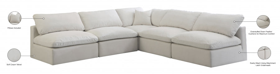 Sectionnel réversible rembourré en duvet modulaire standard en velours pelucheux confortable comme un nuage