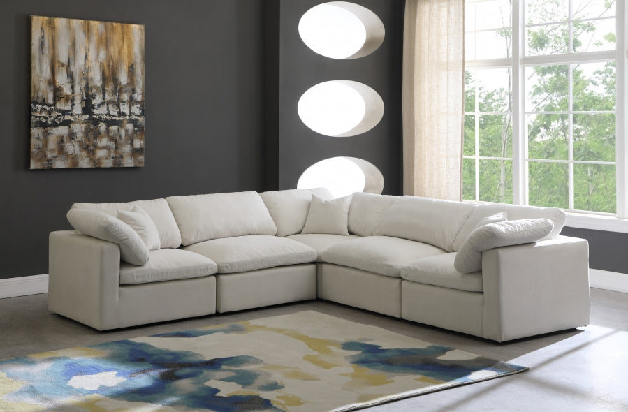 Plush Velvet Standard Modular Down Filled Cloud-Like Comfort Overstuffed Reversible Sectional