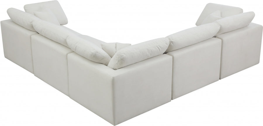 Plush Velvet Standard Modular Down Filled Cloud-Like Comfort Overstuffed Reversible Sectional