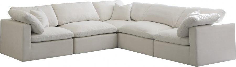 Plush Velvet Standard Modular Down Filled Cloud-Like Comfort Overstuffed Reversible Sectional