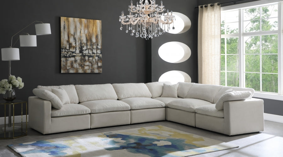 Sectionnel réversible rembourré en duvet modulaire standard en velours pelucheux confortable comme un nuage