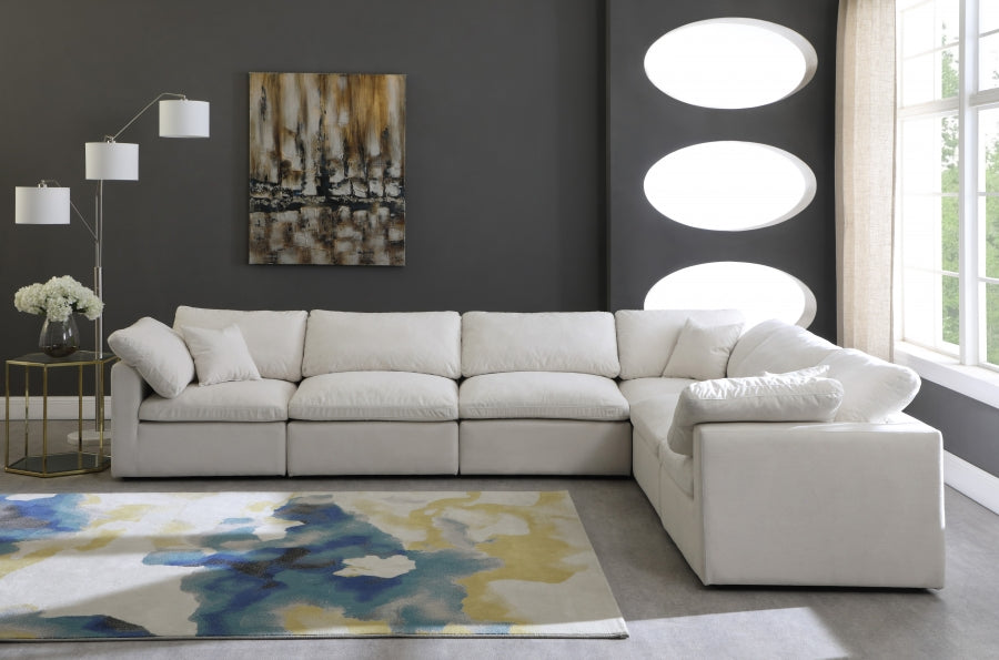 Sectionnel réversible rembourré en duvet modulaire standard en velours pelucheux confortable comme un nuage