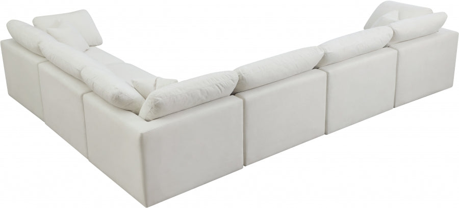 Sectionnel réversible rembourré en duvet modulaire standard en velours pelucheux confortable comme un nuage