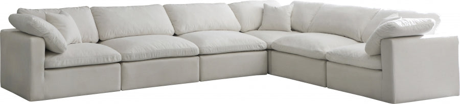 Sectionnel réversible rembourré en duvet modulaire standard en velours pelucheux confortable comme un nuage