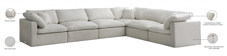 Sectionnel réversible rembourré en duvet modulaire standard en velours pelucheux confortable comme un nuage