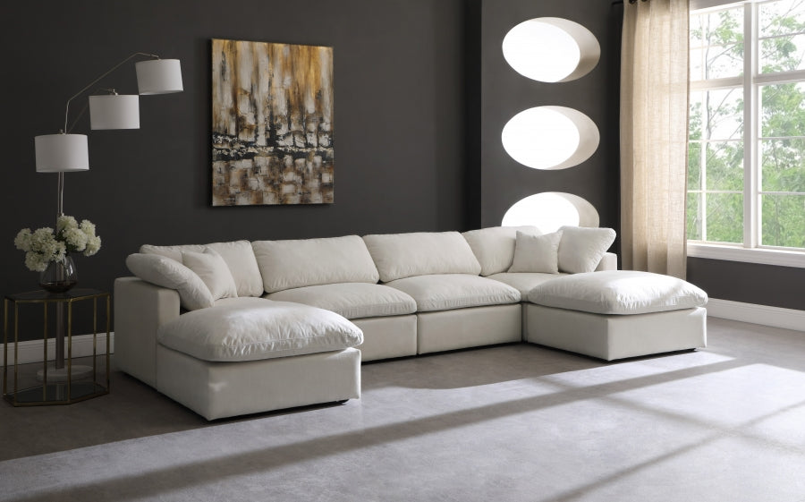 Sectionnel réversible rembourré en duvet modulaire standard en velours pelucheux confortable comme un nuage