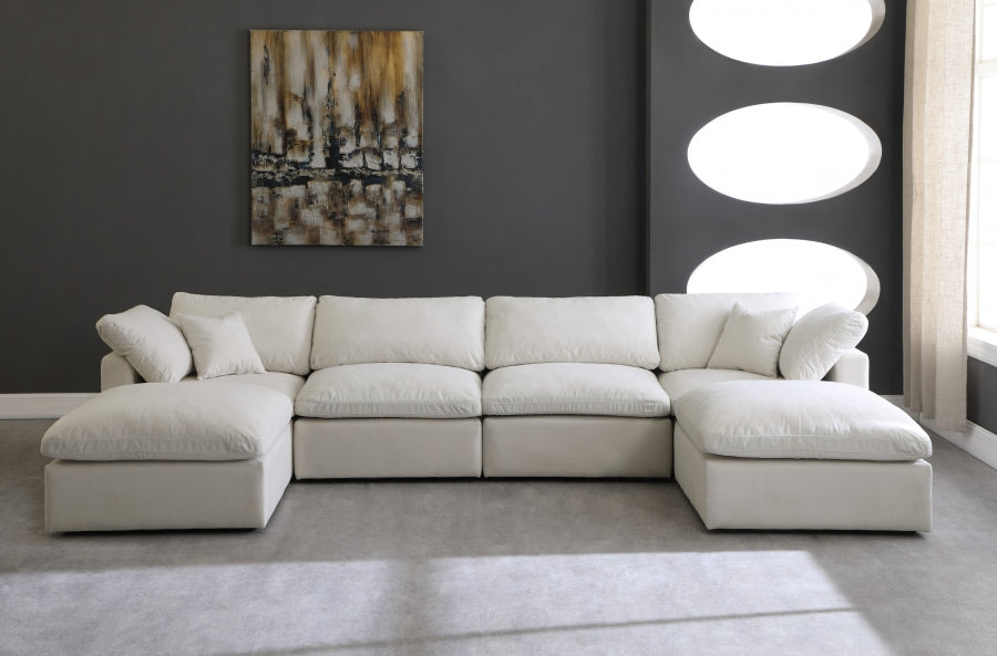 Sectionnel réversible rembourré en duvet modulaire standard en velours pelucheux confortable comme un nuage