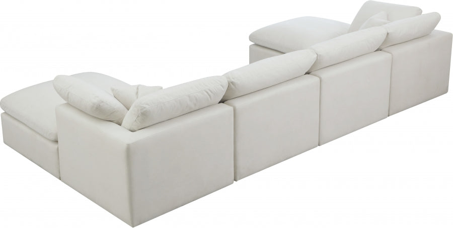 Sectionnel réversible rembourré en duvet modulaire standard en velours pelucheux confortable comme un nuage