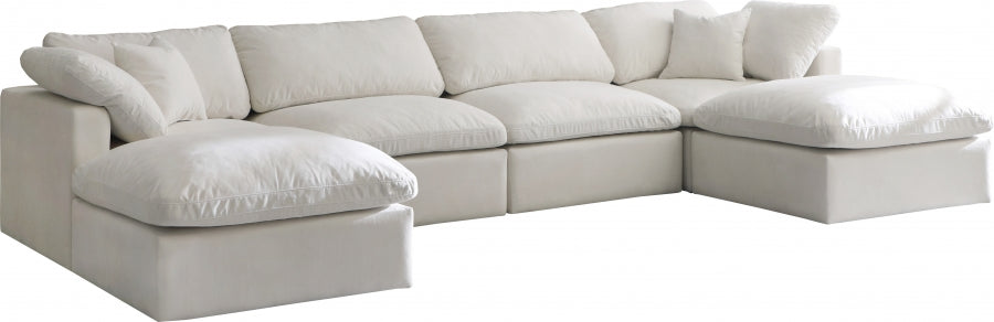 Sectionnel réversible rembourré en duvet modulaire standard en velours pelucheux confortable comme un nuage
