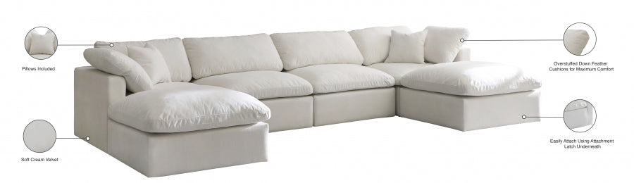 Sectionnel réversible rembourré en duvet modulaire standard en velours pelucheux confortable comme un nuage