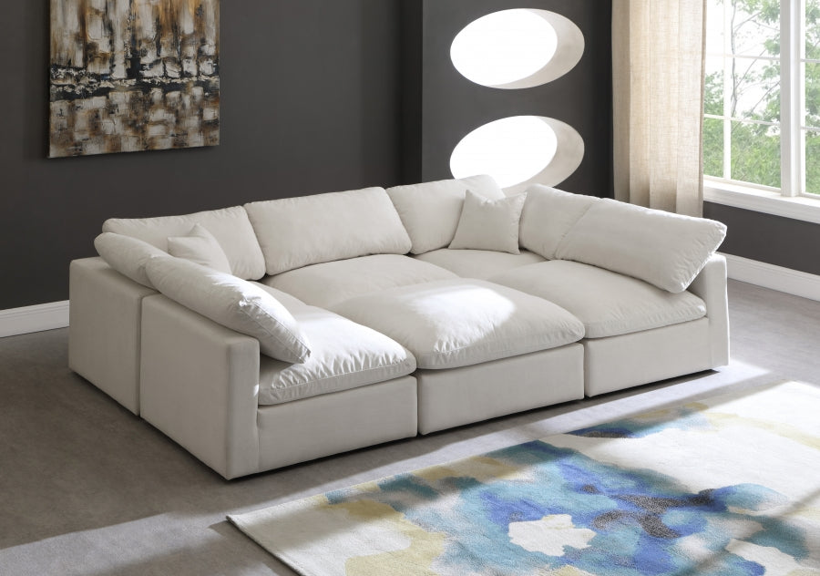 Sectionnel réversible rembourré en duvet modulaire standard en velours pelucheux confortable comme un nuage