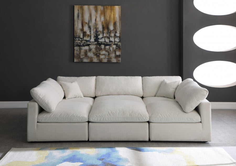 Sectionnel réversible rembourré en duvet modulaire standard en velours pelucheux confortable comme un nuage