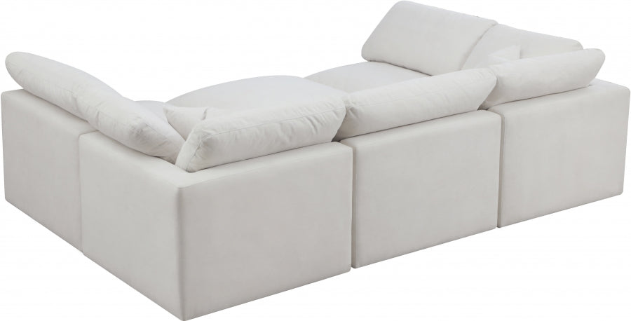 Sectionnel réversible rembourré en duvet modulaire standard en velours pelucheux confortable comme un nuage