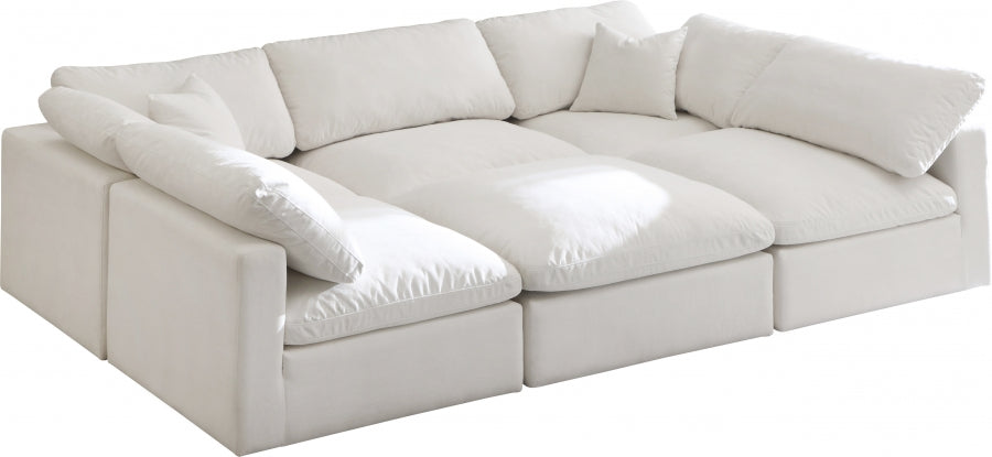 Sectionnel réversible rembourré en duvet modulaire standard en velours pelucheux confortable comme un nuage
