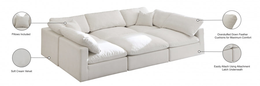 Sectionnel réversible rembourré en duvet modulaire standard en velours pelucheux confortable comme un nuage