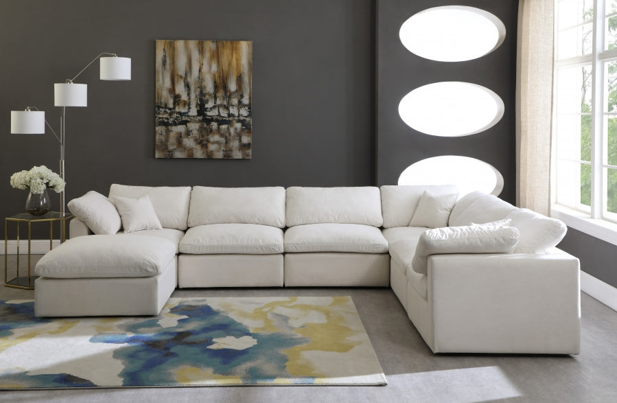 Sectionnel réversible rembourré en duvet modulaire standard en velours pelucheux confortable comme un nuage