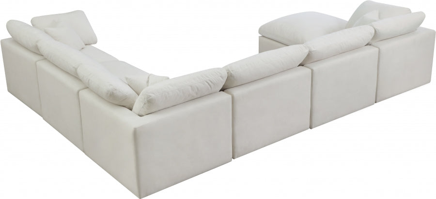 Sectionnel réversible rembourré en duvet modulaire standard en velours pelucheux confortable comme un nuage
