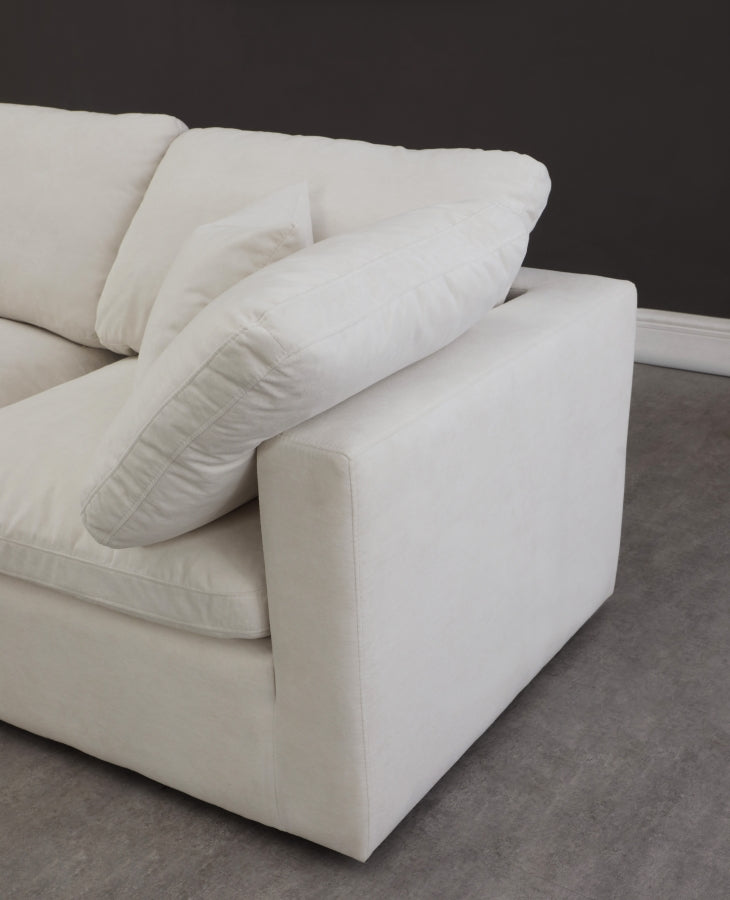 Sectionnel réversible rembourré en duvet modulaire standard en velours pelucheux confortable comme un nuage