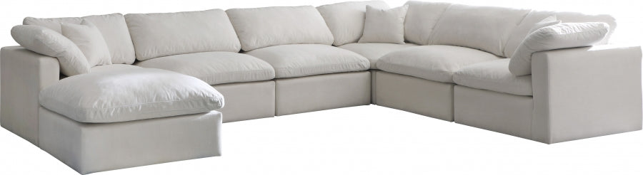 Sectionnel réversible rembourré en duvet modulaire standard en velours pelucheux confortable comme un nuage