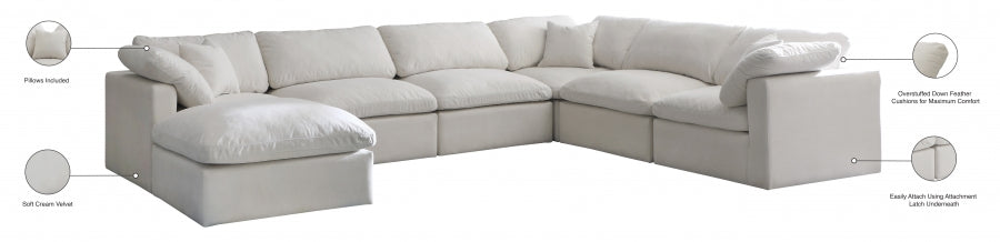 Sectionnel réversible rembourré en duvet modulaire standard en velours pelucheux confortable comme un nuage