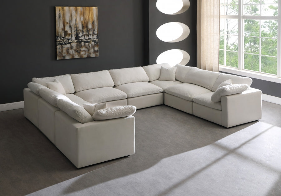 Sectionnel réversible rembourré en duvet modulaire standard en velours pelucheux confortable comme un nuage
