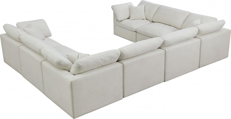 Sectionnel réversible rembourré en duvet modulaire standard en velours pelucheux confortable comme un nuage