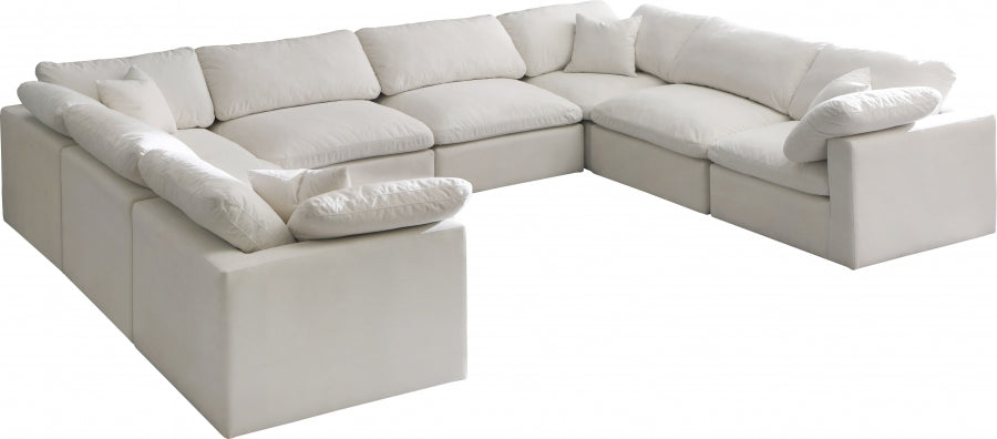 Sectionnel réversible rembourré en duvet modulaire standard en velours pelucheux confortable comme un nuage