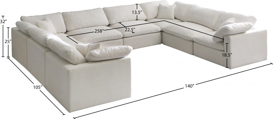 Sectionnel réversible rembourré en duvet modulaire standard en velours pelucheux confortable comme un nuage