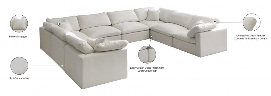 Sectionnel réversible rembourré en duvet modulaire standard en velours pelucheux confortable comme un nuage