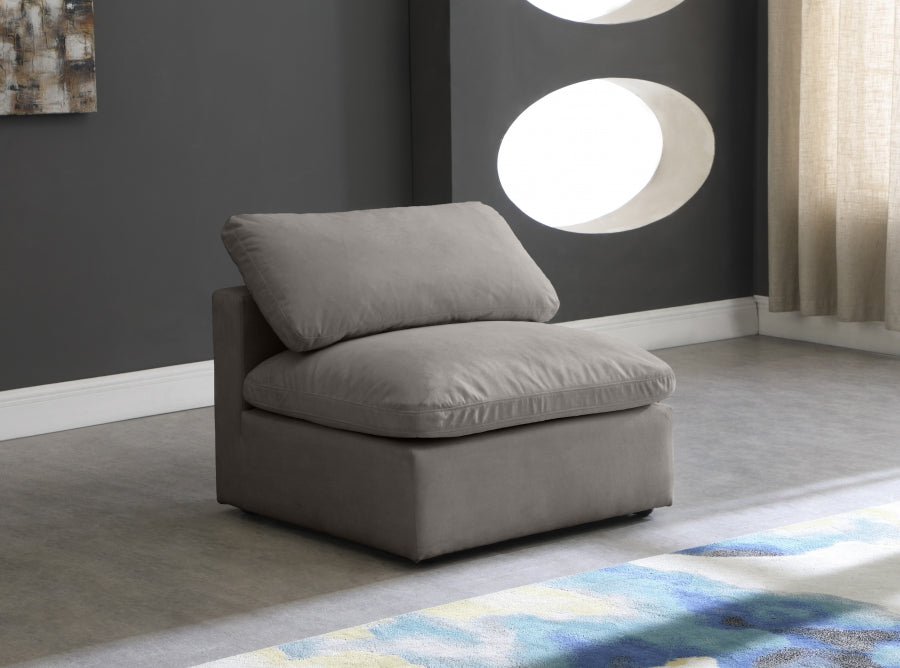 Chaise sans oreillers rembourrée en duvet modulaire standard en velours moelleux confortable comme un nuage