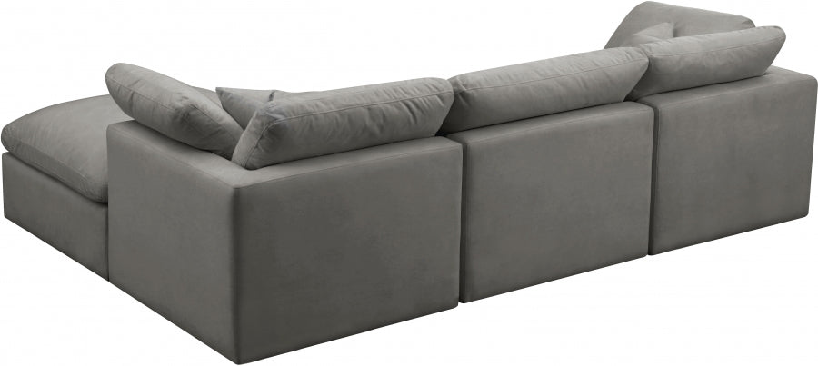 Sectionnel réversible rembourré en duvet modulaire standard en velours pelucheux confortable comme un nuage
